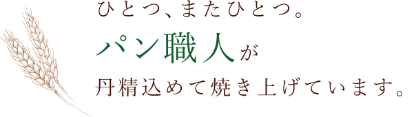 パン職人が丹精込めて焼き上げています